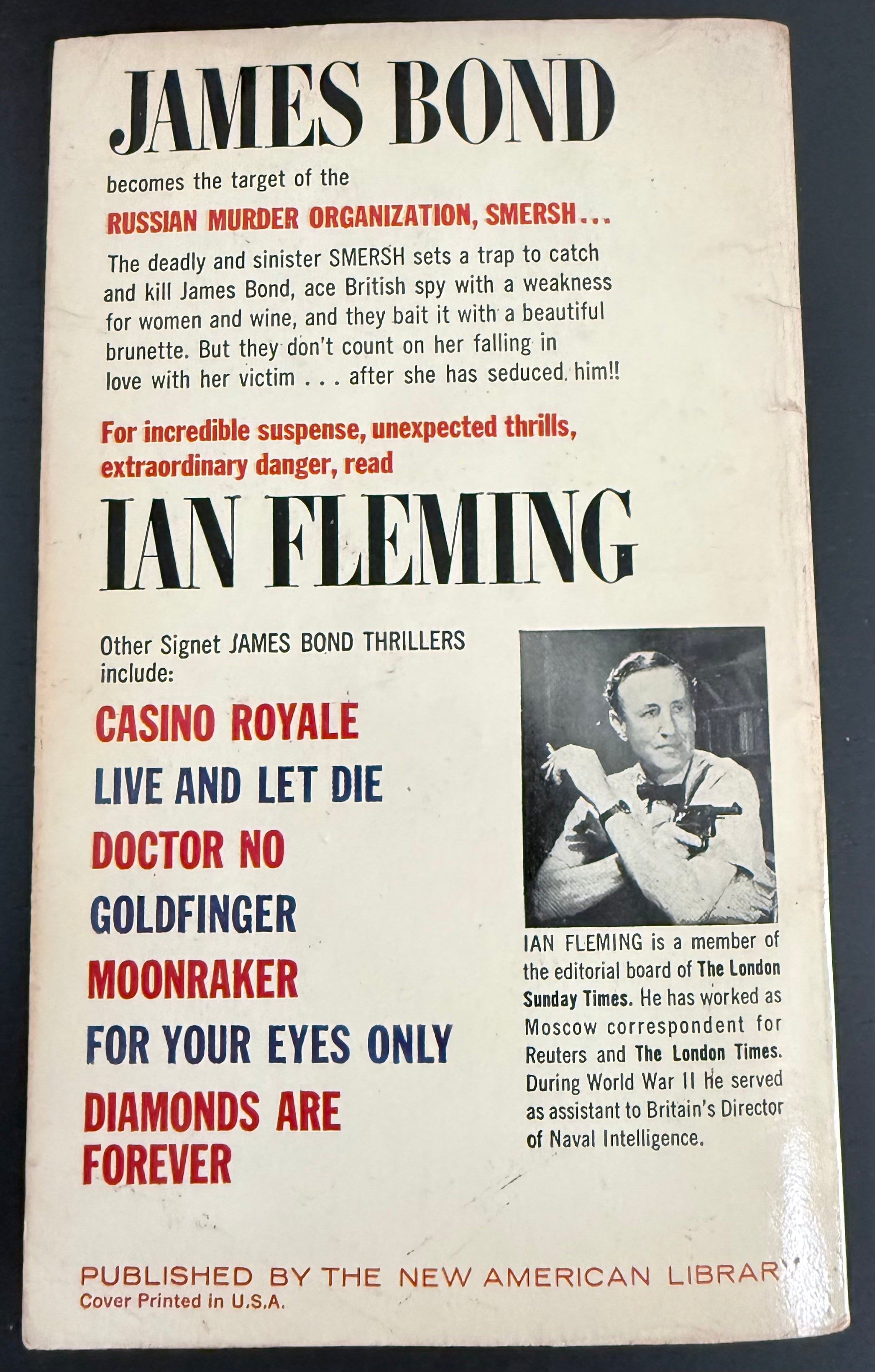 From Russia with Love by Ian Fleming — Signet D2030, 9th Printing 1963