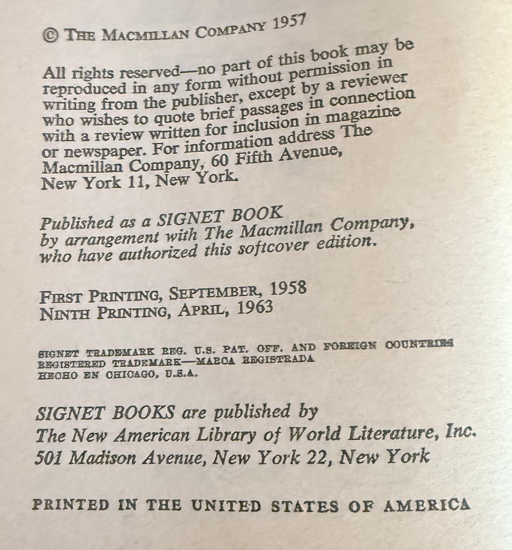 From Russia with Love by Ian Fleming — Signet D2030, 9th Printing 1963