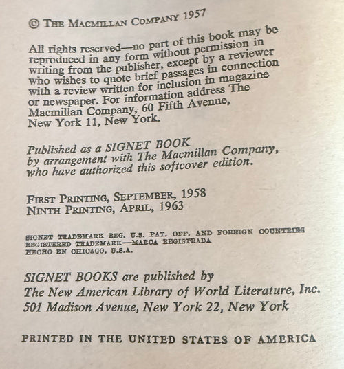 From Russia with Love by Ian Fleming — Signet D2030, 9th Printing 1963