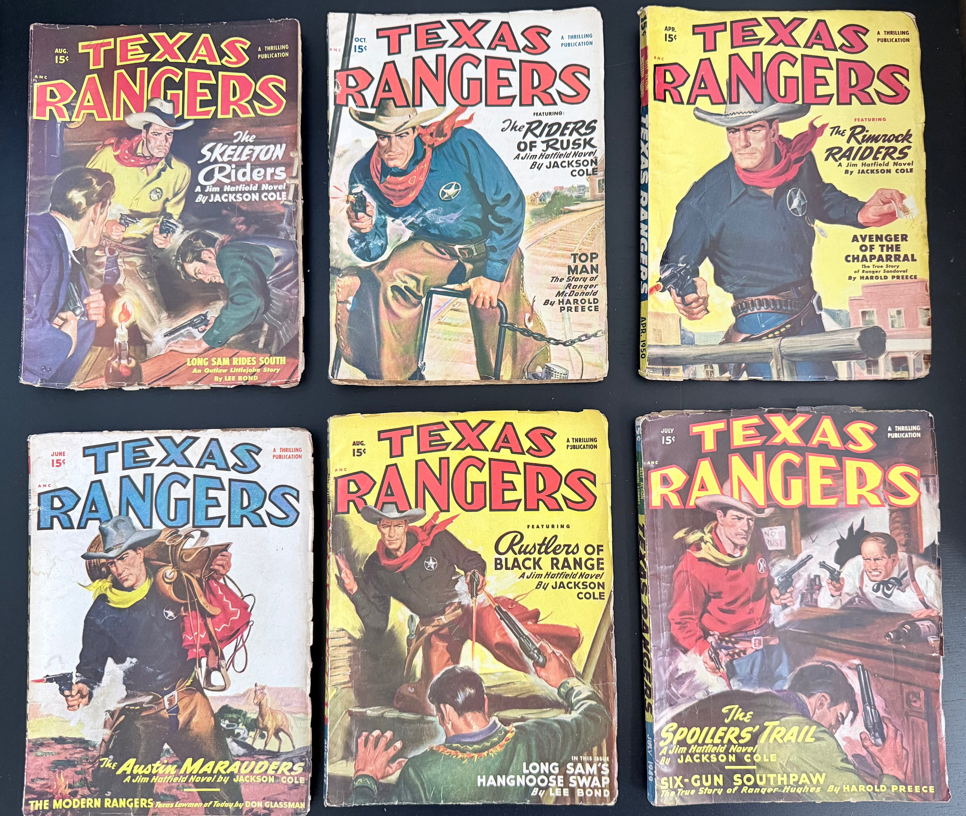 Texas Rangers Western Pulp Magazines — Lot of 6, 1949–1950