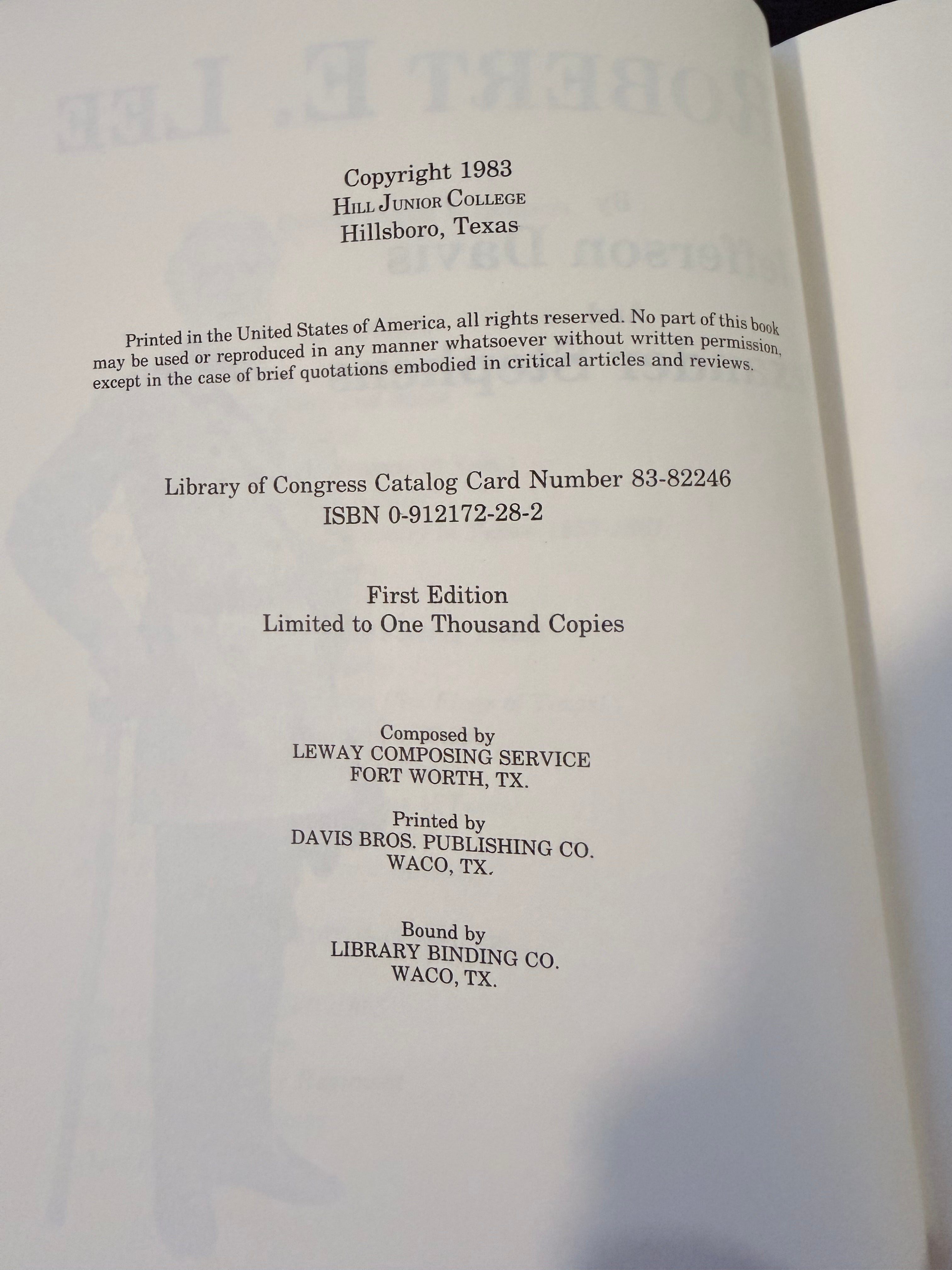 Robert E. Lee by Jefferson Davis & Alexander Stephens — 1983 Limited First Edition