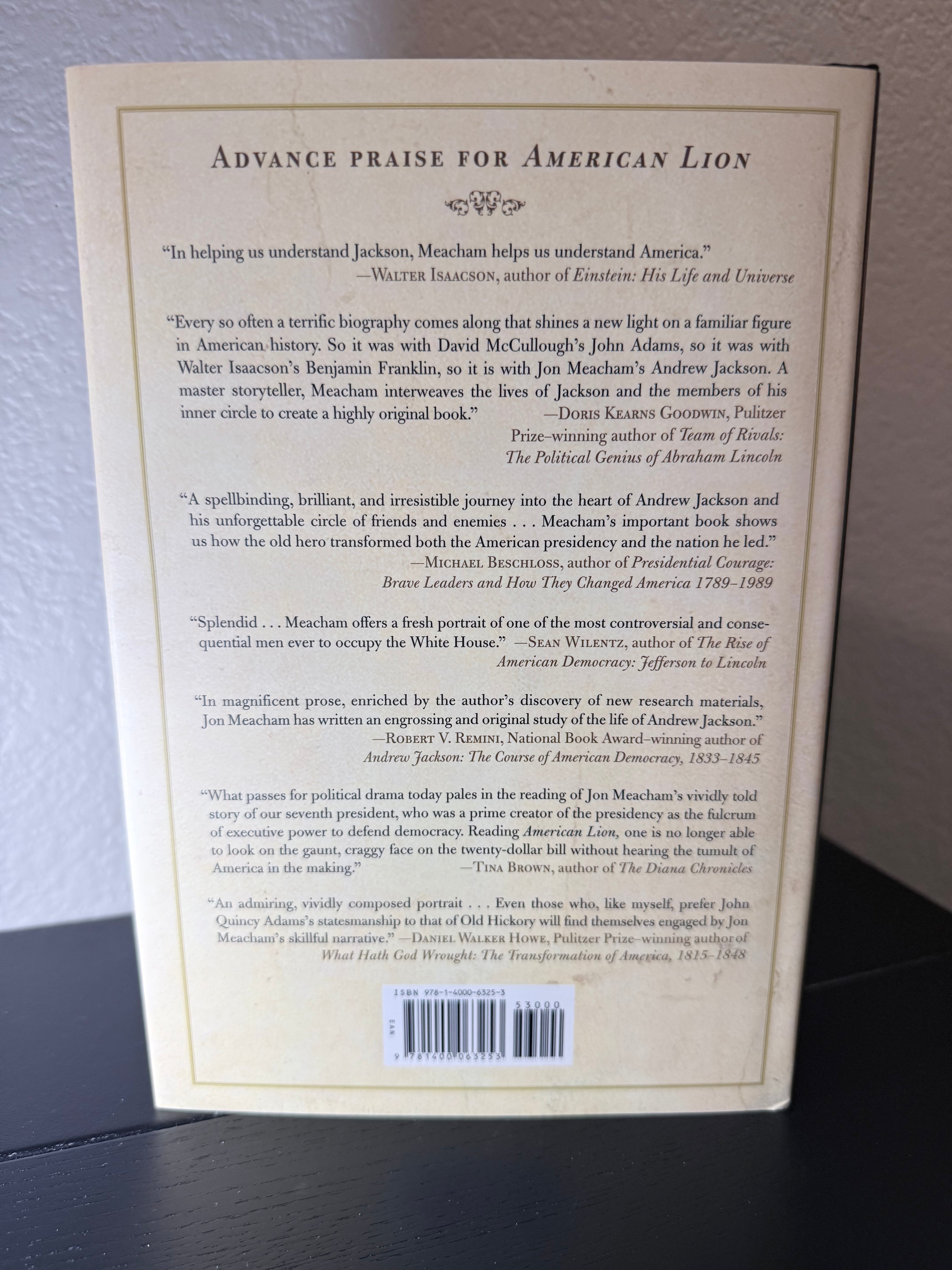 American Lion by Jon Meacham — 2008 First Edition, First Printing